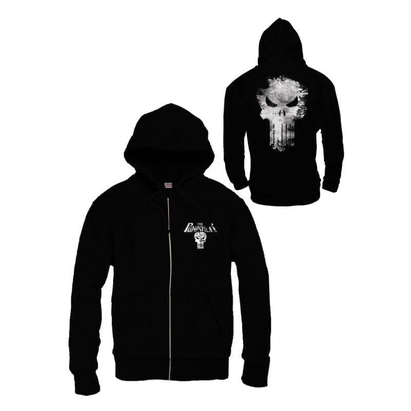 MARVEL FELPA ZIP E CAPPUCCIO PUNISHER LOGO S