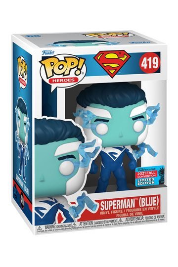 POP HEROES VYNIL FIGURE 419 DC COMICS SUPERMAN (BLUE) (NYCC/FALL CON.) 9 CM