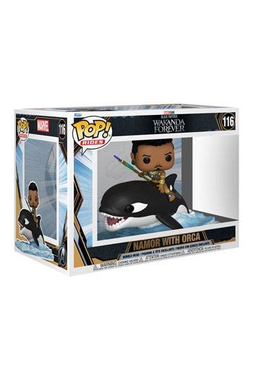 POP RIDES VYNIL FIGURE 116 BLACK PANTHER: WAKANDA FOREVER SUPER DELUXE NAMOR WITH ORCA 15 CM
