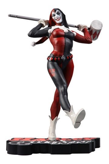 DC COMICS RED WHITE AND BLACK STATUE HARLEY QUINN BY STJEPAN SEJIC 19CM