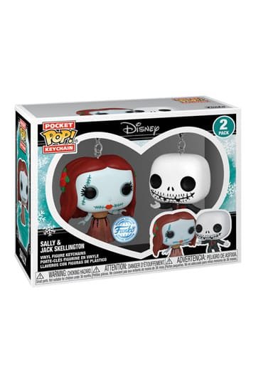 POCKET POP KEYCHAIN NIGHTMARE BEFORE CHRISTMAS 2-PACK HOLIDAY JACK & SALLY 4 CM